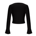 thumbnail image 5 of Aloohaidyvio Ribbed Shirts for Women No Boundaries Long Sleeve Knit Y2K Tops Lightweight Slim Basic Knit Tunic Blouses, 5 of 6