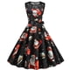 thumbnail image 2 of Moda mujer encaje una línea Flare vestido Vintage Prom Swing sin mangas estampado Navidad vestido de fiesta de Navidad Pompotops ghjkhdj1063, 2 of 9