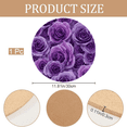 11.8 x 11.8 Inch Round Wooden Sign Featuring Lush Purple Roses on Black ...
