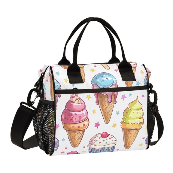 Ckdifva Ice Cream Cooler Bag Cooler Cooling Tote Lunch Bag Lunch Box Front Pocket with Shoulder Strap
