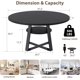 thumbnail image 2 of 47.2-pulgada round estilo rural dining mesa para 4 - 6 people con almacenamiento, ideal para para kitchen, dining room, sala de estar, meeting room, o apartment (negra), 2 of 7