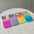 thumbnail image 6 of Compatible with iPhone 15 Plus Magnetic Case [Compatible with MagSafe] Women Girls Girly Cute Gradient Color Phone Case Slim Shockproof Protective Cover Case (Green/Blue), 6 of 12