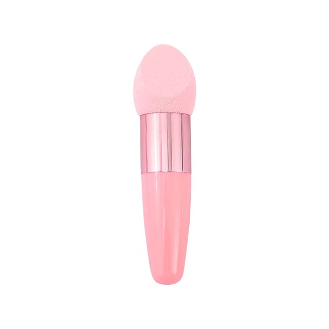Esponja de maquillaje con mango, borla de polvos, herramienta de belleza