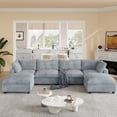 thumbnail image 6 of Sdorens 157" U Shaped Sectional Modular Couch,Comfy Upholstered Modular Cloud Sofas for Living Room,Modern Sectional Sofa with 2 Ottoman Deep Seat,Grey, 6 of 17