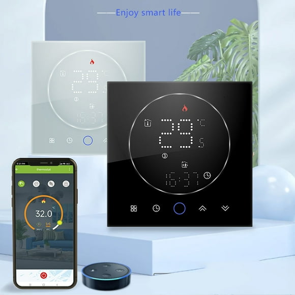 Wireless Smart Thermostat, Accurate Programmable Thermostat with LED Multi Color Screen, Suitable for Home