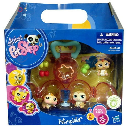 Littlest Pet Shop Bunny Triplets Action Figure Set with Carrier and Accessories