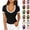 #02 Black, variant on Ribbed T Shirts for Women Color Block Trim V Neck Low Cut Short Sleeve Tops Slim Fit Stretchy Daily Casual Summer Tees,L,#02 Pink