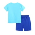 thumbnail image 4 of Baby Boy Outfits Excavator Print Crew Neck Short Sleeve T Shirt And Shorts 2 Piece for Everyday Wear Baby Boys' Clothing Sets Blue 2-3 Years, 4 of 5