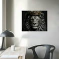thumbnail image 3 of GOSMITH  Lion Canvas wall Art Black and White Abstract King Lion with Crown Wall Decoration Animal Lion Head Portrait Living Room Bedroom Bathroom Kids Room Decoration Gift, 3 of 4