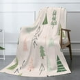 thumbnail image 3 of XMXT Throw Blanket, Cartoon Colorful Christmas Trees Flannel Blanket for Bed Sofa, 50 x 70 inches, 3 of 9