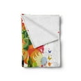 thumbnail image 2 of Colorful Soft Flannel Fleece Throw Blanket, Madame Butterfly Modern Version Spring Spiral Circles Leaf Botany Girl Print, Cozy Plush for Indoor and Outdoor Use, 70" x 90", Multicolor, by Ambesonne, 2 of 5