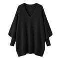 thumbnail image 6 of SeekIslan Women's Sweaters with V Neck Long Sleeve Loose Knit Poncho Pullover, 6 of 7