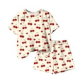thumbnail image 4 of Cethrio Girls Summer Outfit Sets 2 Piece, School Crew Neck Short Sleeve Kids' Clothing Sets Beige Size 14-16, 4 of 5