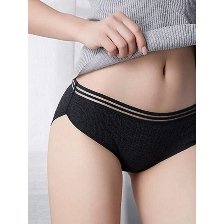SweetCandy Japanese Girl Sweet Line Ladies Mid-Waist Large Size Underwear  Simple Breathable Cotton Crotch Briefs Listing 