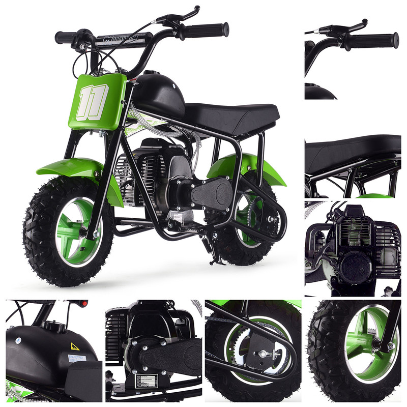 SAY YEAH 50cc Dirt Bike,2-Stroke Mini Bikes for Age 8+,Perfect for Beginner-s Learning Off-Road Riding,180 lbs Max Load,Green