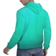thumbnail image 3 of KLL Turquoise Light Blue Print Mens Hoodie Long Sleeve Casual Pullover Hooded Sweatshirt Fashion Drawstring Hoodies with Pocket-4X-Large, 3 of 6