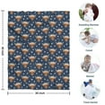 thumbnail image 4 of Navy Highland Cow Flower Pattern Blanket,Comfortable Soft Flannel Throw Blanket,All Season,Warm Lightweight Blankets for Sofa Bed Couch Living Room Chair,30"x40", 4 of 4