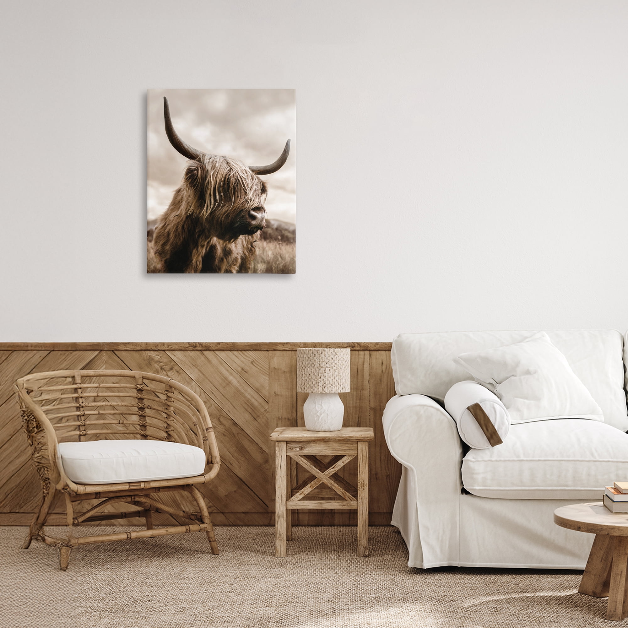 Stupell Industries Highland Cow on Windswept Moor Canvas Wall Art, design by CAD Designs