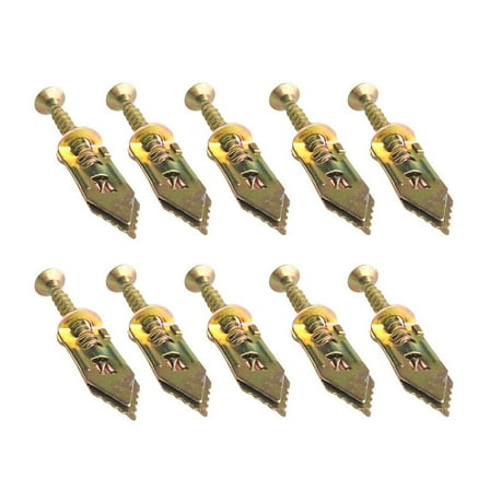10pcs Multipurpose Anchor Screws Practical Useful Screw Fixings (Golden)