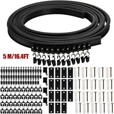 SunshineFace Ceiling Curtain Track,16.4FT Flexible Bendable Ceiling Track Ceiling Mount for Curtain Rail with Track Curtain System, RV Curtain Track, Room Divider, Ceiling Track for Curtains