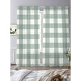 thumbnail image 2 of Green Farmhouse Sheer Curtains for Living Room Bedroom Buffalo Plaid Check Lattice White Grid Sheer Curtains 108 Inch Long 2 Panels Set Light Filtering Curtain Window Treatments Drapes, 2 of 6