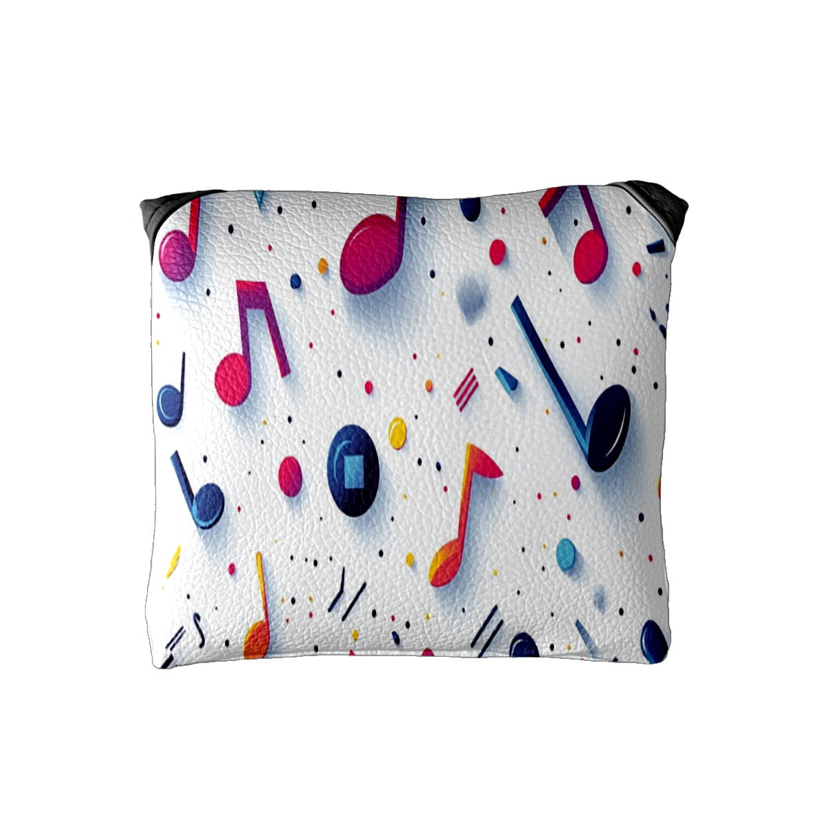 Golf Mallet Putter Cover Premium Leather Waterproof Golf Putter Head Cover with Magnetic Closure Musical Note Pattern