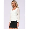 thumbnail image 4 of DARING DIVA Women's Long Sleeve Slim Fit Dressy Casual Wrap Tops XL White, 4 of 6