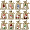 thumbnail image 1 of Bolsas navideñas de arpillera para regalos, 24 unidades, boramdo, gnomos, 1 of 7
