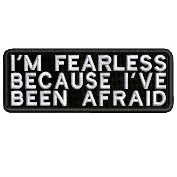 Applique Inspirational Fearless Theme Hook Backing Decorative Patch Funny Saying Biker Emblem
