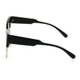 thumbnail image 3 of Womens Half Rim Eyebrow Horn Round Retro Sunglasses Black Silver Silver Mirror, 3 of 4