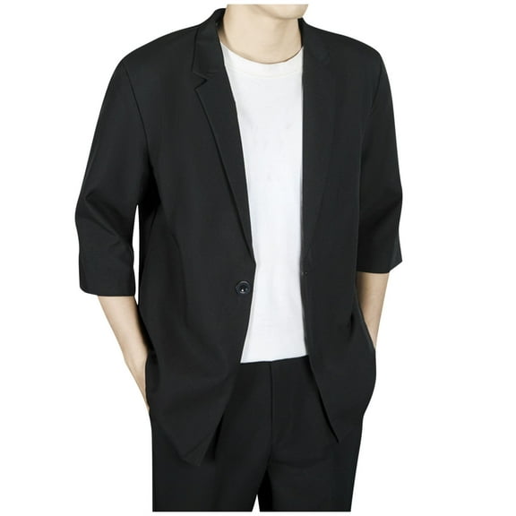 Casual Blazer For Men Qiggri Men's Fashionable Solid Color Lapel Breasted Hanging Pocket Suit Jacket