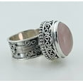 thumbnail image 3 of Navya Craft Rose Quartz Oval Sterling Silver Handmade Women Cocktail Pink Gemstone Ring Size 7.0, 3 of 7