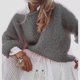 thumbnail image 1 of Suéter de mohair, ropa de mujer, suéter de punto de otoño e invierno europeo y americano, suéter casual de moda, ropa de mujer, 1 of 6