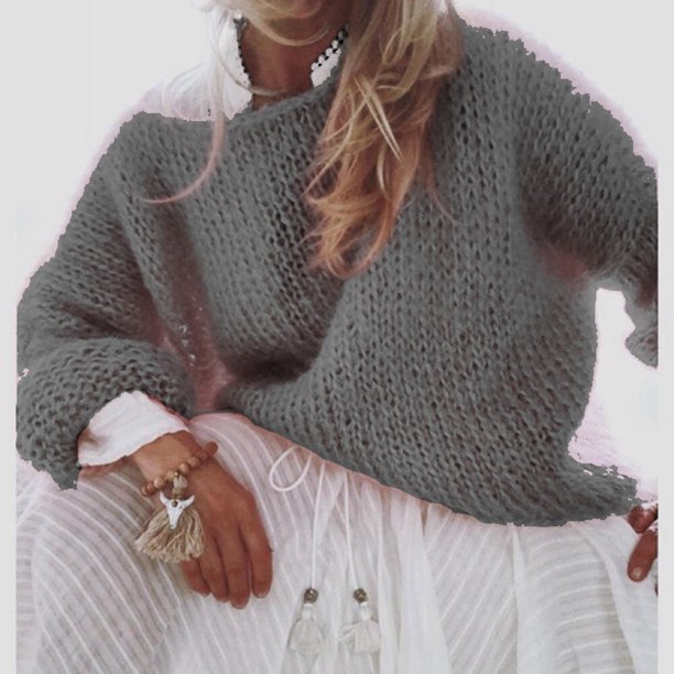 Suéter de mohair, ropa de mujer, suéter de punto de otoño e invierno europeo y americano, suéter casual de moda, ropa de mujer