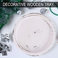 thumbnail image 5 of Deago Rustic Wooden Serving Tray - Round Wood Butler Decorative Tray Vintage Centerpiece Candle Holder Trays Farmhouse Ottoman Tray for Coffee Table Countertop Home Decor, 5 of 7