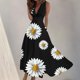 thumbnail image 4 of Vestido Corto de Verano de Moda sin Mangas con Cuello en V Impreso Vestido Casual Grande Del Doblado para Diario, 4 of 5