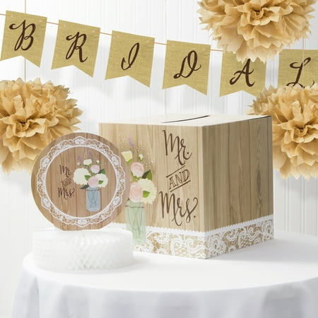 Rustic Wedding Bridal Shower Decoration Kit Walmart Com