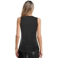 thumbnail image 2 of Yartina Women's Round Neck Sleeveless Split Hem Vest Tops Loose Fit Tee Shirt Gym Workout Tank Tops Black M, 2 of 5