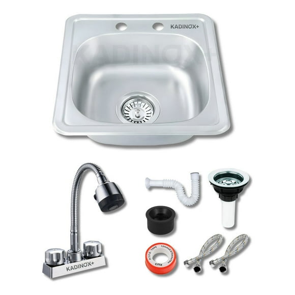 Fregadero Tarja Tipo Bar 38x38 con kit Flexible