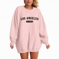 thumbnail image 4 of Towmus Women's Los Angeles Crewneck Sweatshirt Casual Long Sleeve Raglan Shirts Cool Letter Print Pullover Tops, 4 of 5