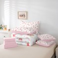 thumbnail image 6 of Manfei Snowy Xmas Pink Christmas 7-Piece Twin Bedding,Winter Holiday Bedding Comforter Set,Pink Reversible, 6 of 7