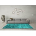 thumbnail image 3 of Ahgly Company Machine Washable Indoor Rectangle Oriental Turquoise Blue Industrial Area Rugs, 4' x 6', 3 of 4