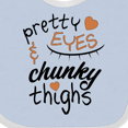 thumbnail image 4 of Inktastic Pretty Eyes and Chunky Thighs Brown Hearts Boys or Girls Baby Bib, 4 of 4