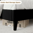 thumbnail image 5 of King Size Velvet Upholstered Bed Frame with Button Tufted Headboard, Wood Slat Support, Black, 5 of 6