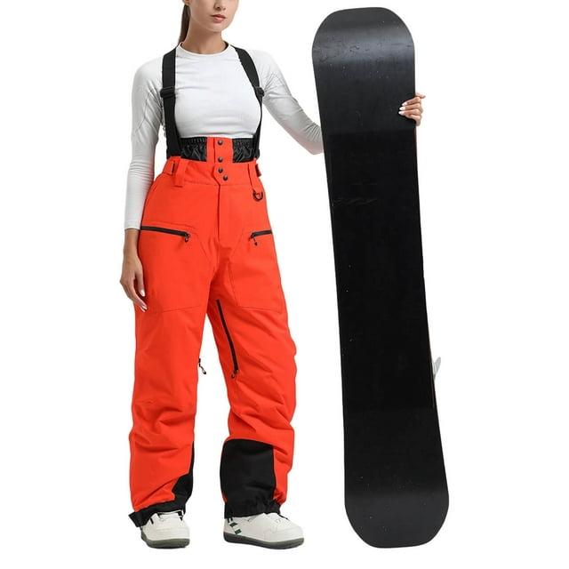 Timegard Overalls for Women 1 Piece Elastic High Waist Zipper Loose Snowboard Rompers Outdoor Ski Active Jumpsuit