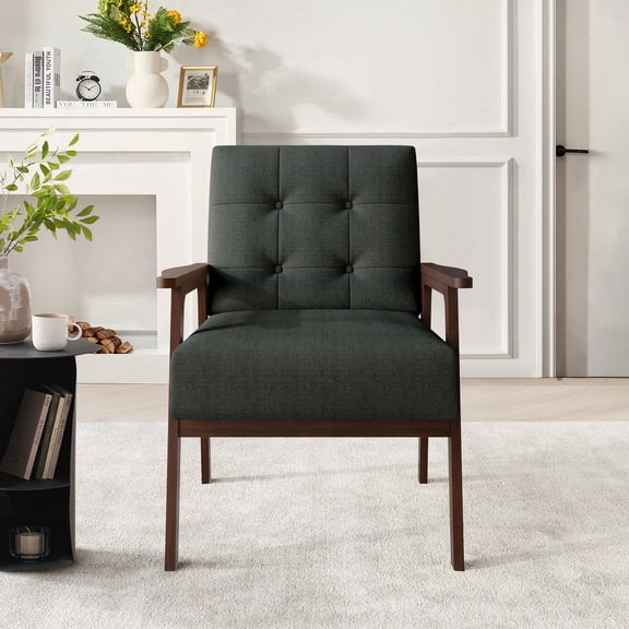 Castle Place Shabby Chic Accent Chair, Charcoal Grey