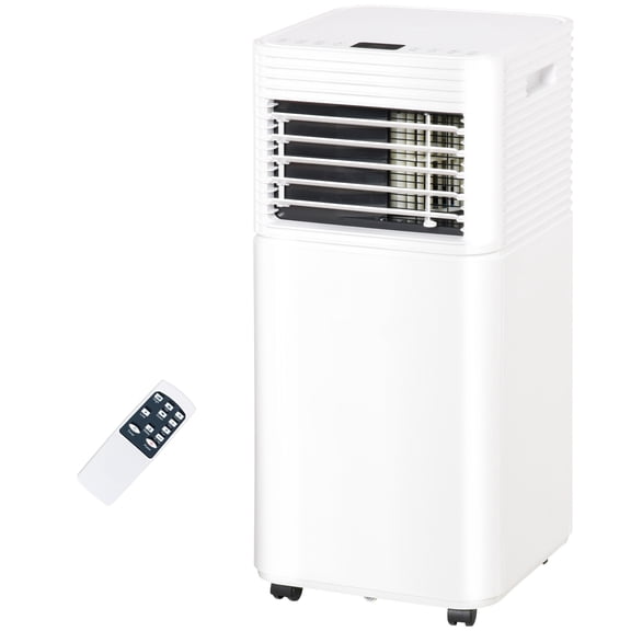 8000 BTU Portable Air Conditioner, Mobile AC Unit with Remote, Dehumidifier, 24H Timer, LED Display, Cooling for Room up to 344 sq ft - White