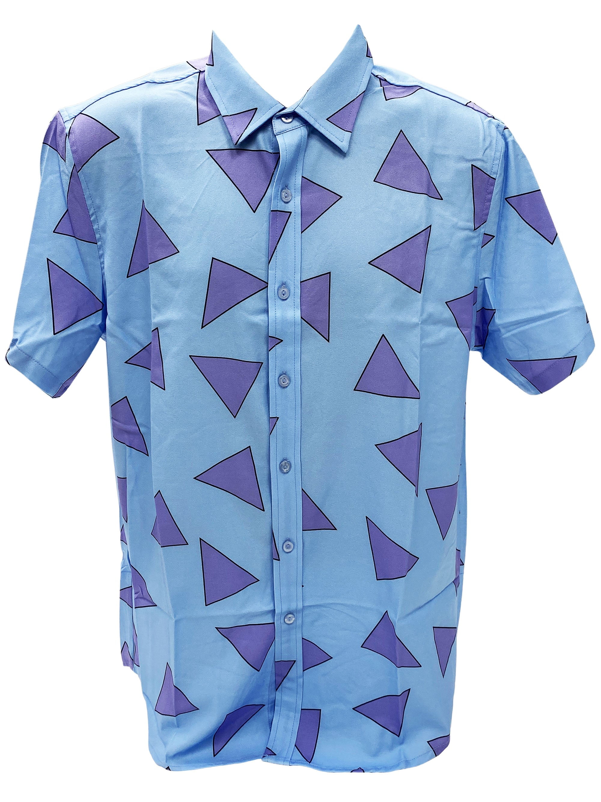 rocko's modern life dress shirt MyPartyShirt Rocko's Shirt Nickelodeon Modern Life Blue Button Down Up Costume Cosplay, Men's, Size: Adult Small