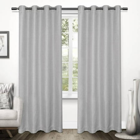 Exclusive Home Curtains 2 Pack Tweed Textured Linen Blackout