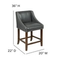 thumbnail image 5 of Emma + Oliver 24"H Walnut Counter Stool with Accent Nail Trim - Dk Gray LeatherSoft, Set of 2, 5 of 14
